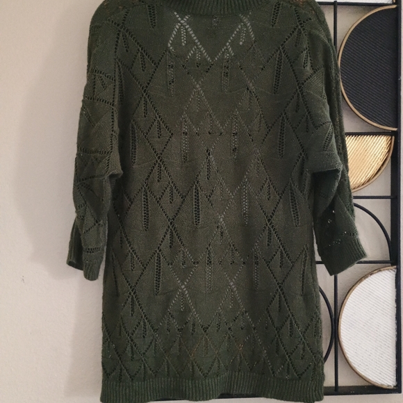 4/$25 Open Front Green Knit Cardigan - Picture 5 of 7